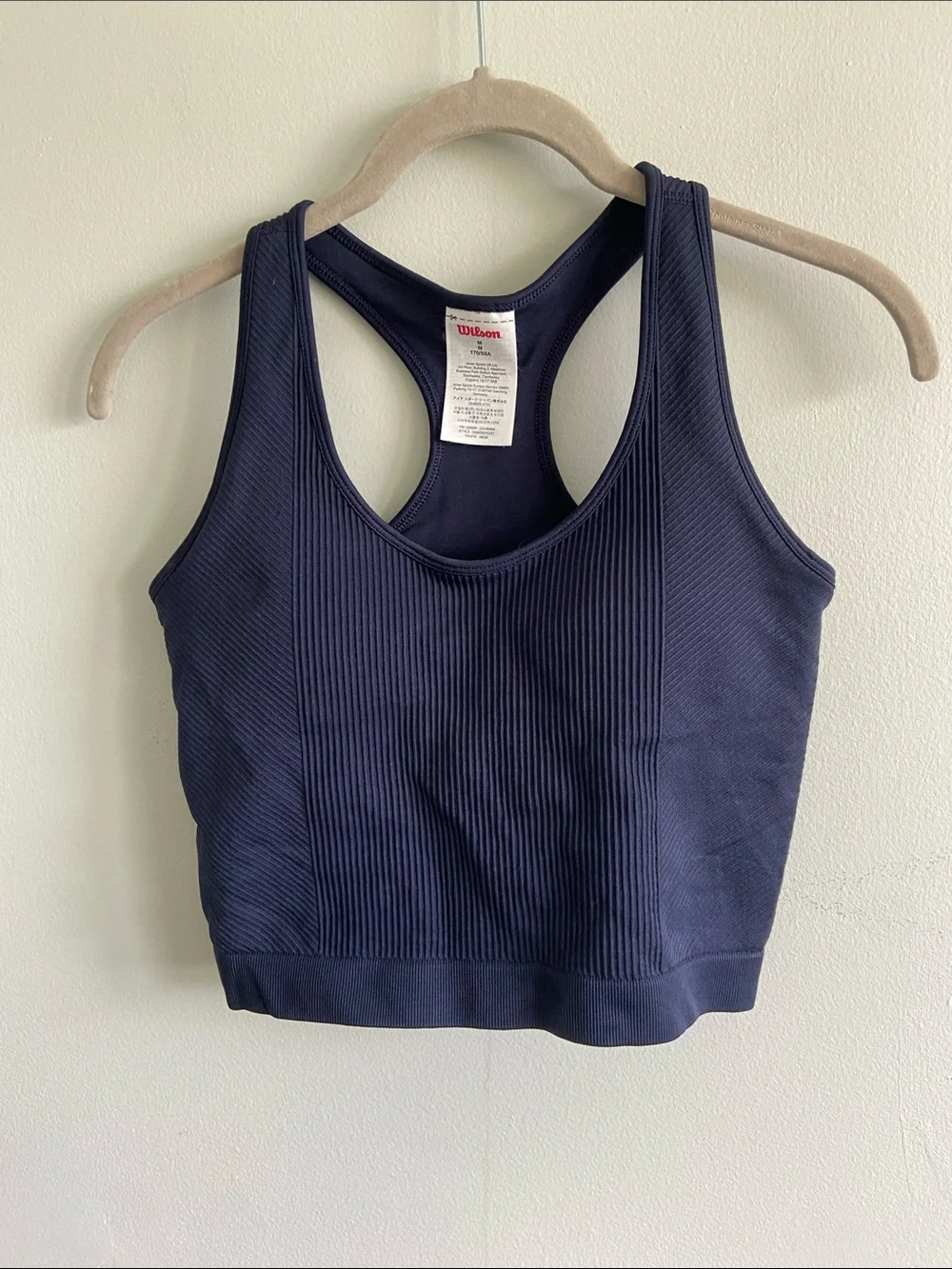 Wilson Navy Ribbed Racerback Crop Sports Bra and Pleated Skirt Set - Picture 2 of 11